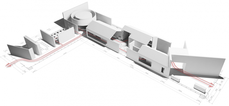 emtek letter testing exhibition hall by zones design studio