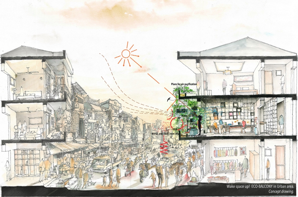 wake space up urban eco balcony by farming studio