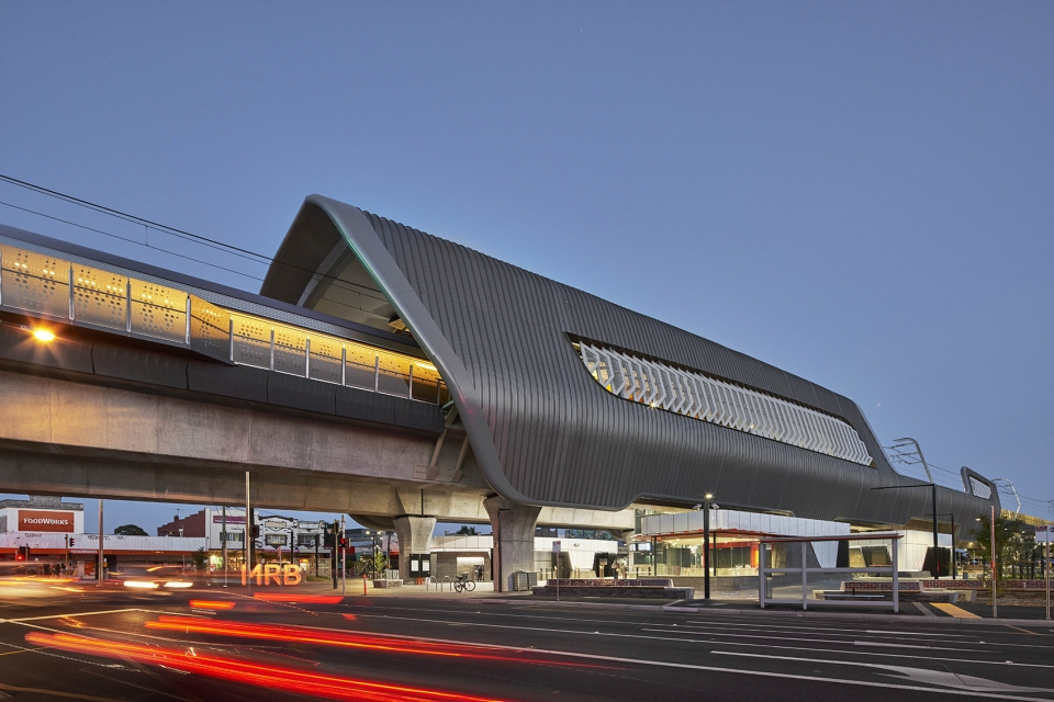 caulfield to dandenong level crossing removal by cox architecture