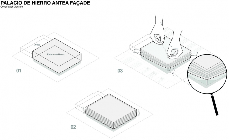 palacio de hierro antea facade by sordo madaleno arquitectos