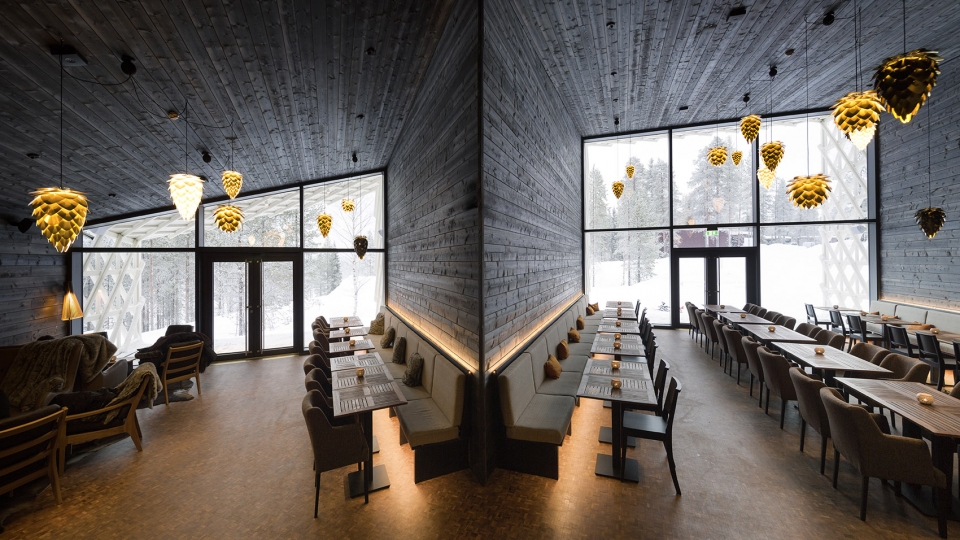 arctic treehouse hotel restaurant by studio puisto architects