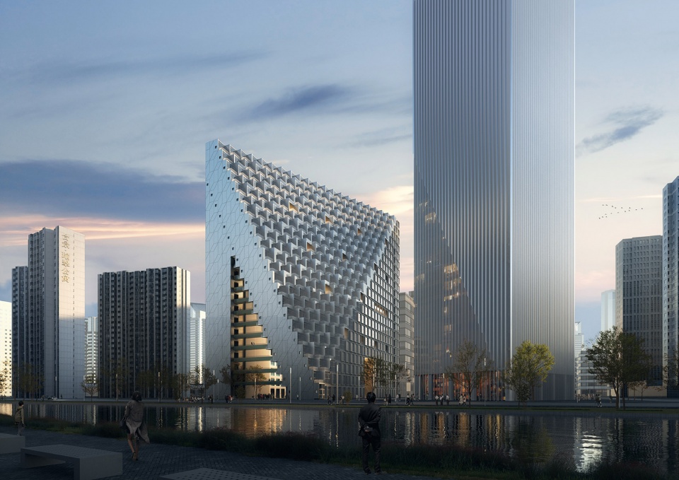 OMA/Chris van Duijn's Xinhu Hangzhou Prism Breaks Ground - 谷德设计网