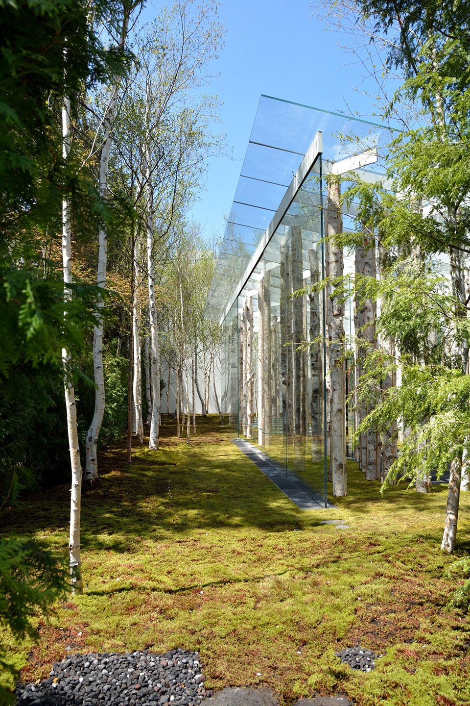 birch moss chapel by kengo kuma and associates