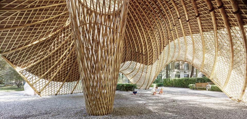 swirling cloud bulletin pavilion for bjfu garden festival by sup atelier