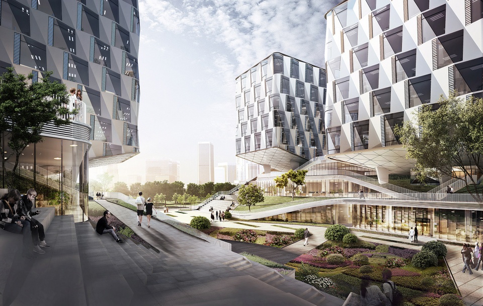whales coming getui headquarters by lycs architecture
