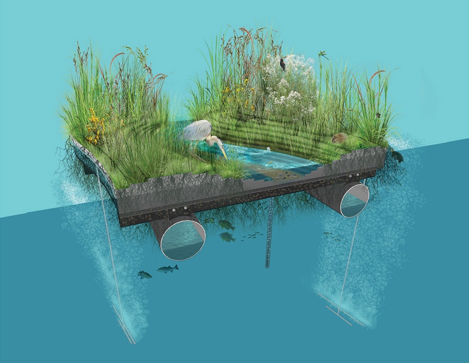 2018 asla research award of honor urban aquatic health integrating new technologies and resiliency into floating wetlands by ayers saint...