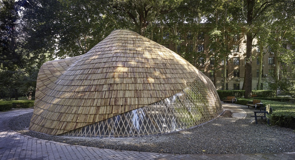swirling cloud bulletin pavilion for bjfu garden festival by sup atelier
