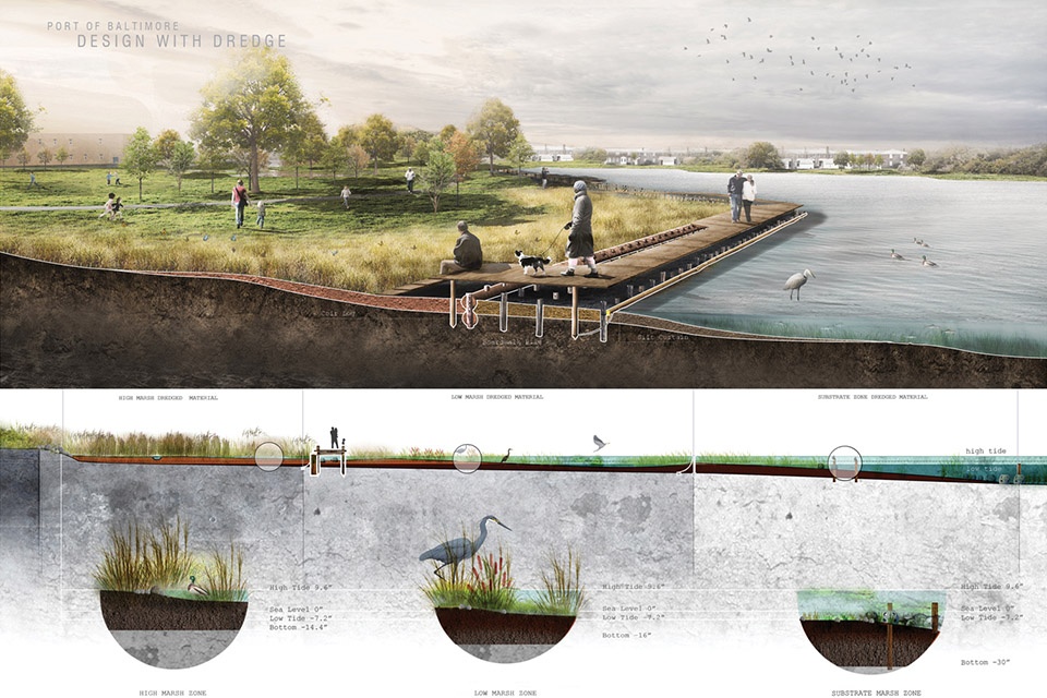 2018 asla research award of honor design with dredge resilient landscape infrastructure in the chesapeake bay by mahan rykiel associates