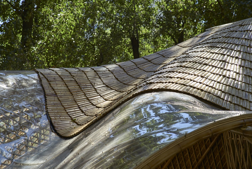 swirling cloud bulletin pavilion for bjfu garden festival by sup atelier