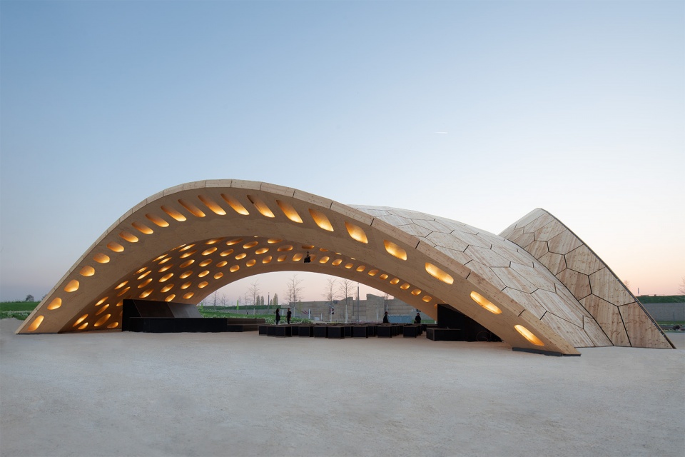 buga wood pavilion by icd itke müllerblaustein bauwerke gmbh bec gmbh bundesgartenschau heilbronn 2019 gmbh