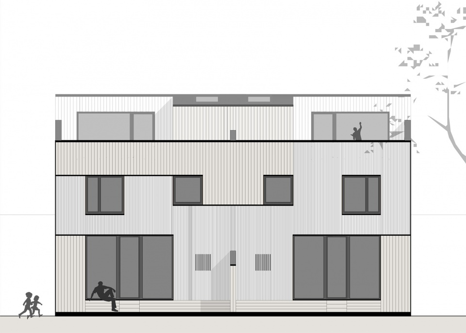semi detached house on a hillside by mwarchitekten