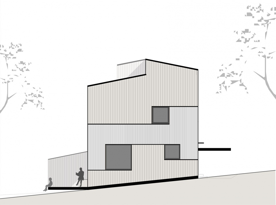 semi detached house on a hillside by mwarchitekten