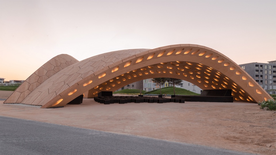 buga wood pavilion by icd itke müllerblaustein bauwerke gmbh bec gmbh bundesgartenschau heilbronn 2019 gmbh