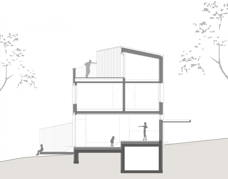 semi detached house on a hillside by mwarchitekten