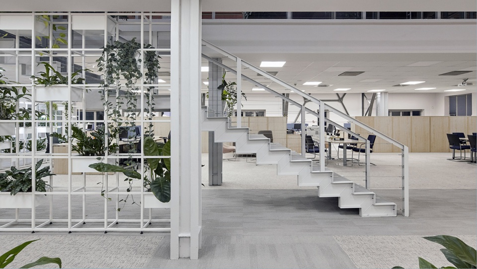 updated interior of a loft office in an old veal market by lab5 architects