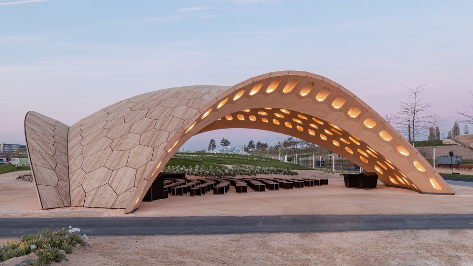 buga wood pavilion by icd itke müllerblaustein bauwerke gmbh bec gmbh bundesgartenschau heilbronn 2019 gmbh