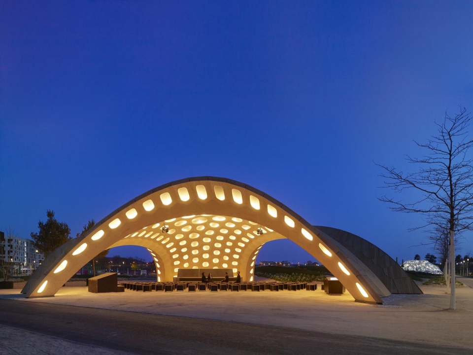 buga wood pavilion by icd itke müllerblaustein bauwerke gmbh bec gmbh bundesgartenschau heilbronn 2019 gmbh