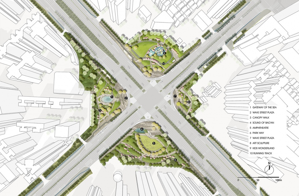 four square park china by elandscript studio