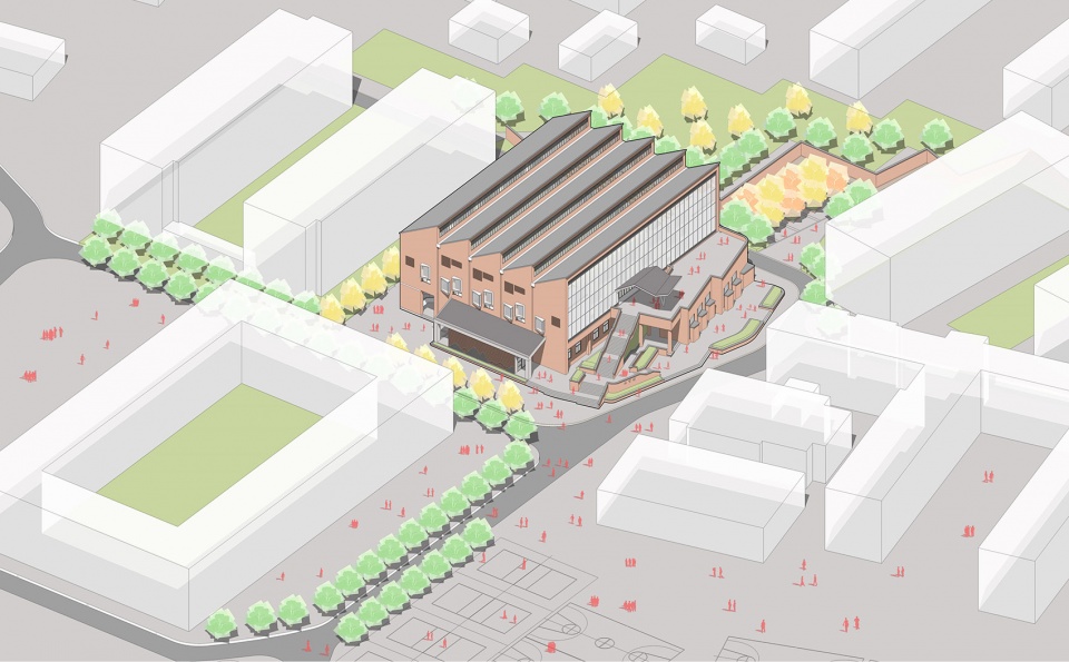jinhong middle school gymnasium china by le architects