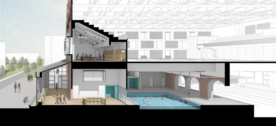 jinhong middle school gymnasium china by le architects