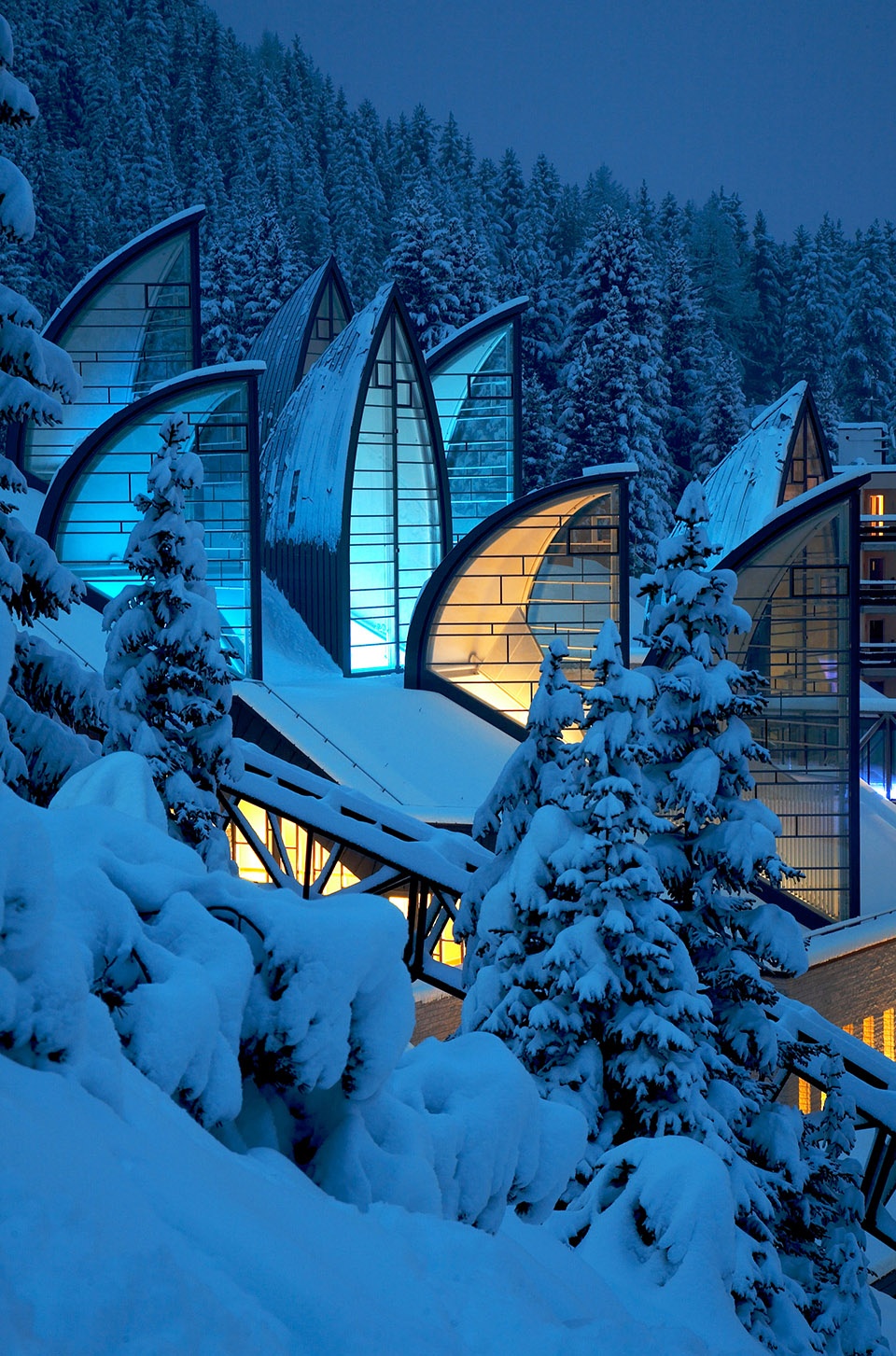 wellness centre tschuggen berg oase by mario botta architetti