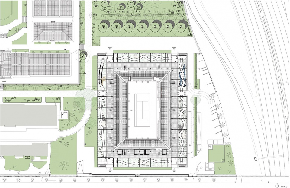 simonne mathieu tennis court by marc mimram