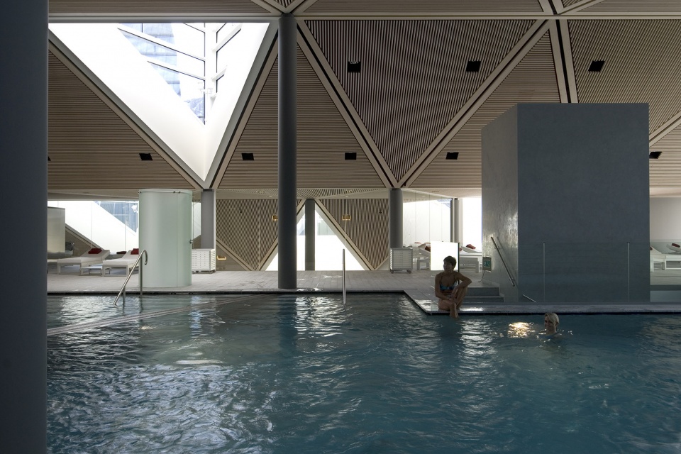 wellness centre tschuggen berg oase by mario botta architetti