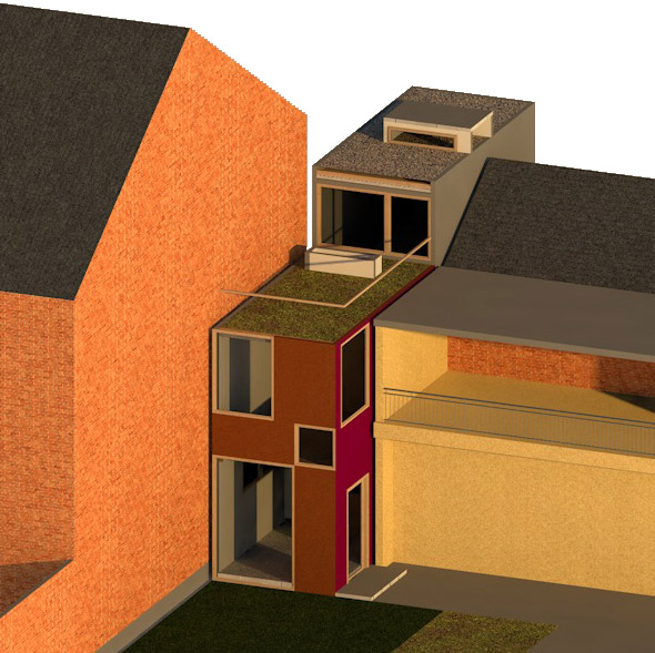 a staggered house prototype with prefabricated modular construction system china by ojo oyo prelab