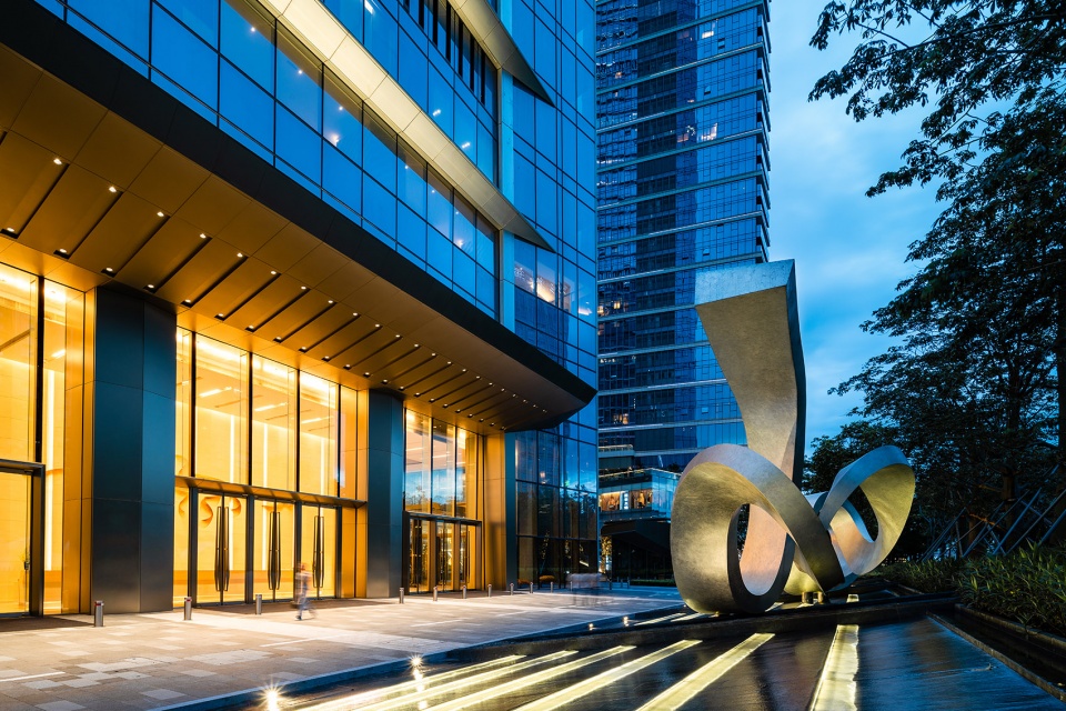 artwork design of one shenzhen bay t7 office building entrance china by aart