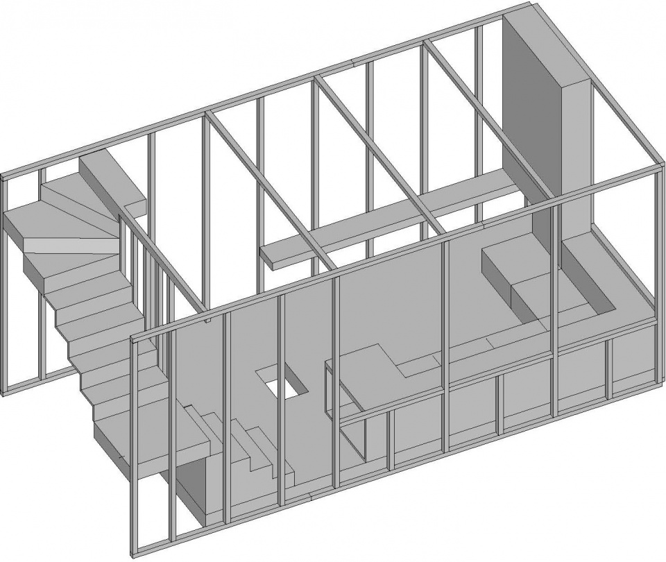 a staggered house prototype with prefabricated modular construction system china by ojo oyo prelab