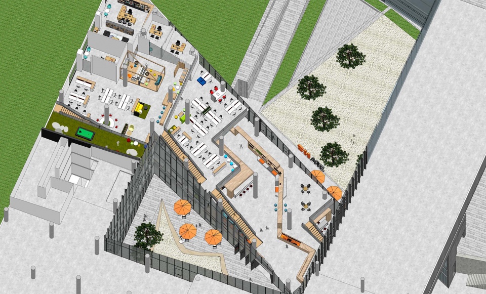 share television media office building in digital manor c china by ideal design construction inc