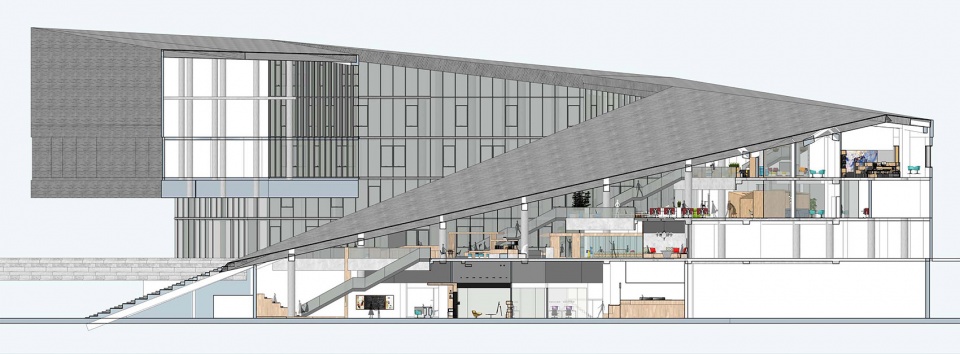 share television media office building in digital manor c china by ideal design construction inc