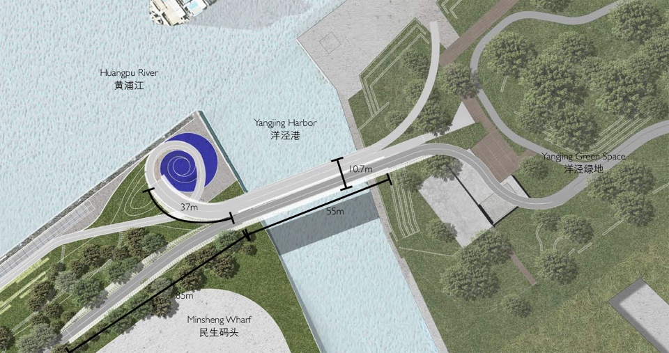 yangjing canal pedestrian bridge china by atelier liu yuyang architects
