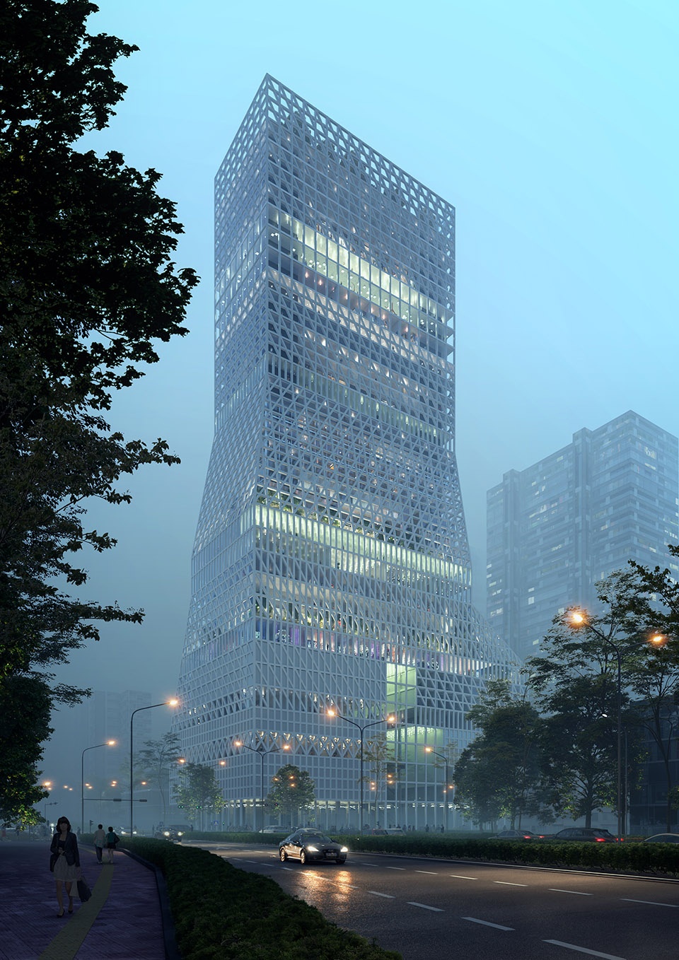 futian civic cultural centre 1st prize competition design china by mecanoo