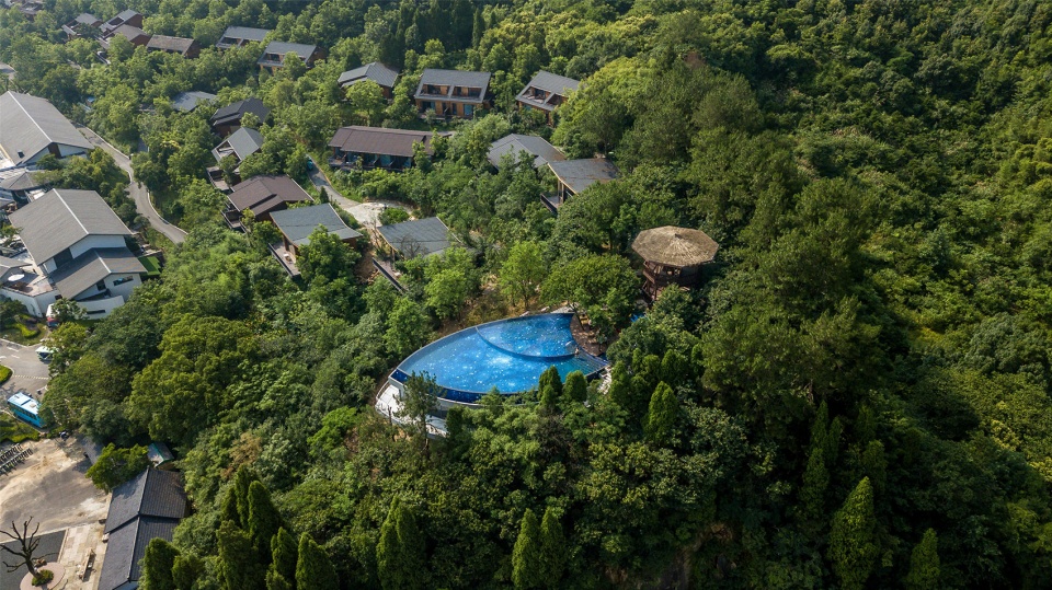 star boat overhead swimming pool on the bank of fuchun river in hangzhou china by the design institute of landscape architecture china ac...