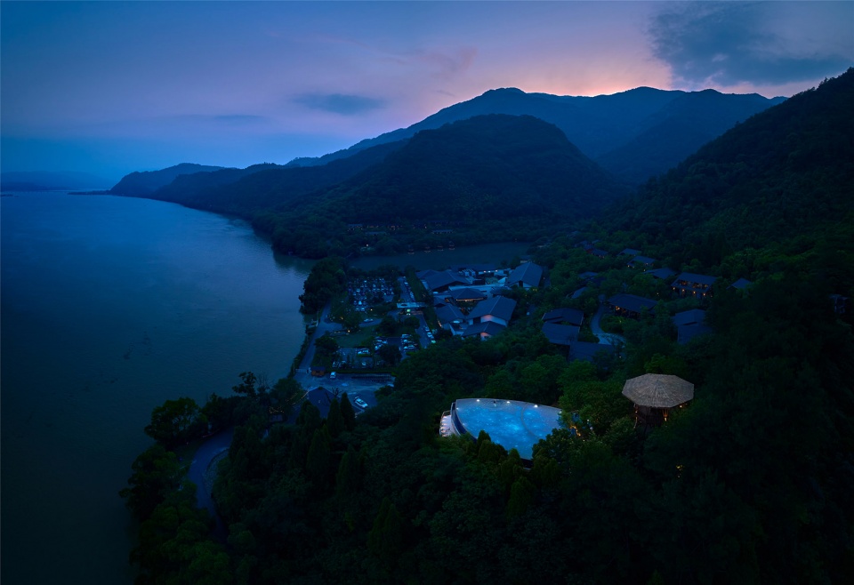 star boat overhead swimming pool on the bank of fuchun river in hangzhou china by the design institute of landscape architecture china ac...
