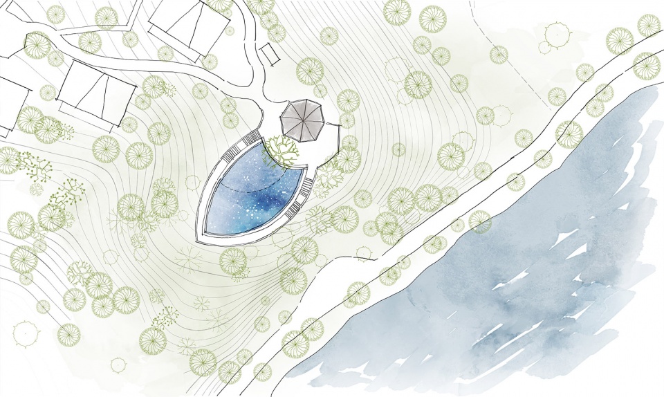star boat overhead swimming pool on the bank of fuchun river in hangzhou china by the design institute of landscape architecture china ac...