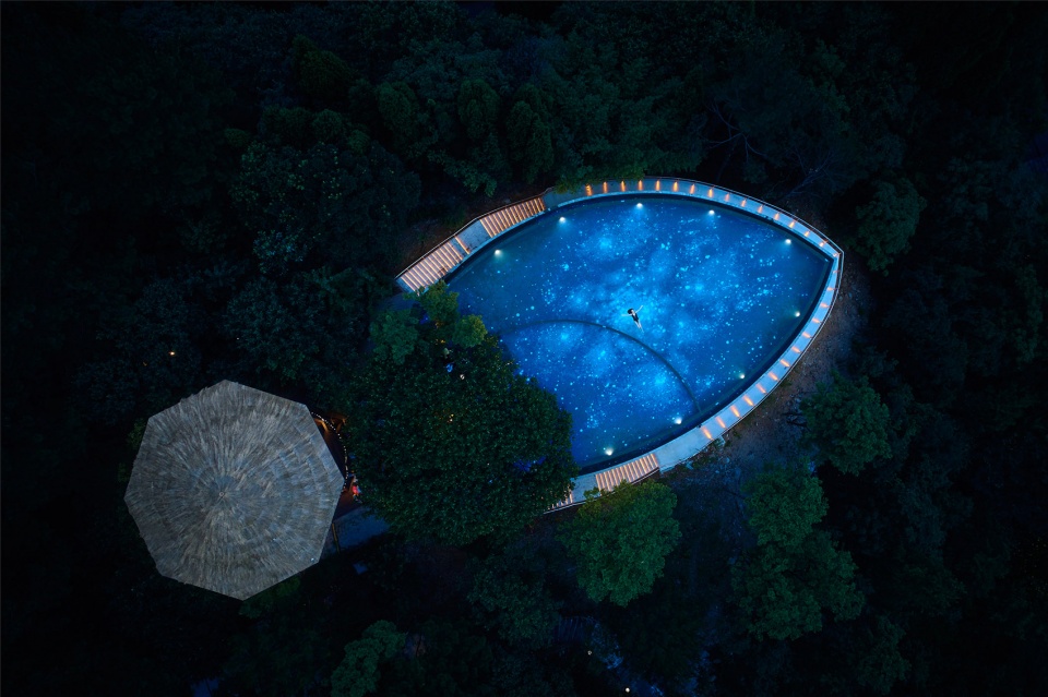 star boat overhead swimming pool on the bank of fuchun river in hangzhou china by the design institute of landscape architecture china ac...