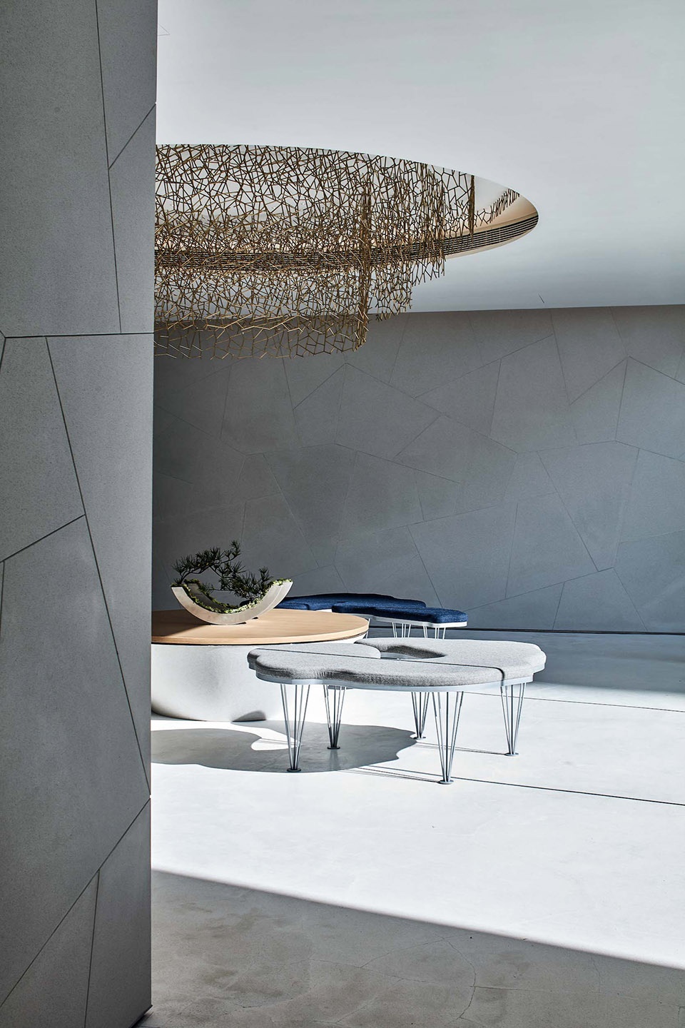 clubhouse and the entrance lobby area of luxury condominium fleur pavilia in hong kong china by uchida design inc