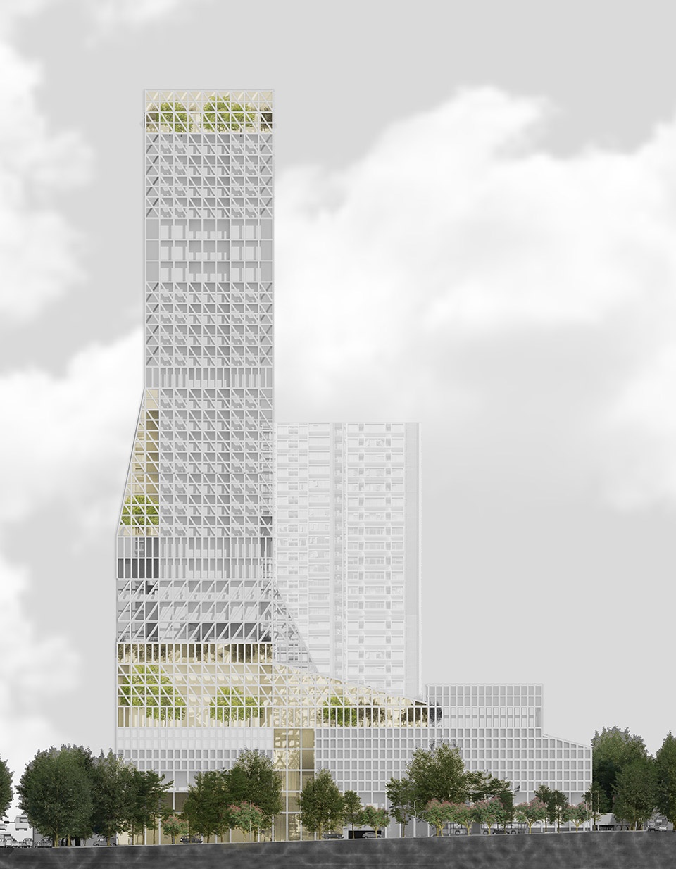futian civic cultural centre 1st prize competition design china by mecanoo