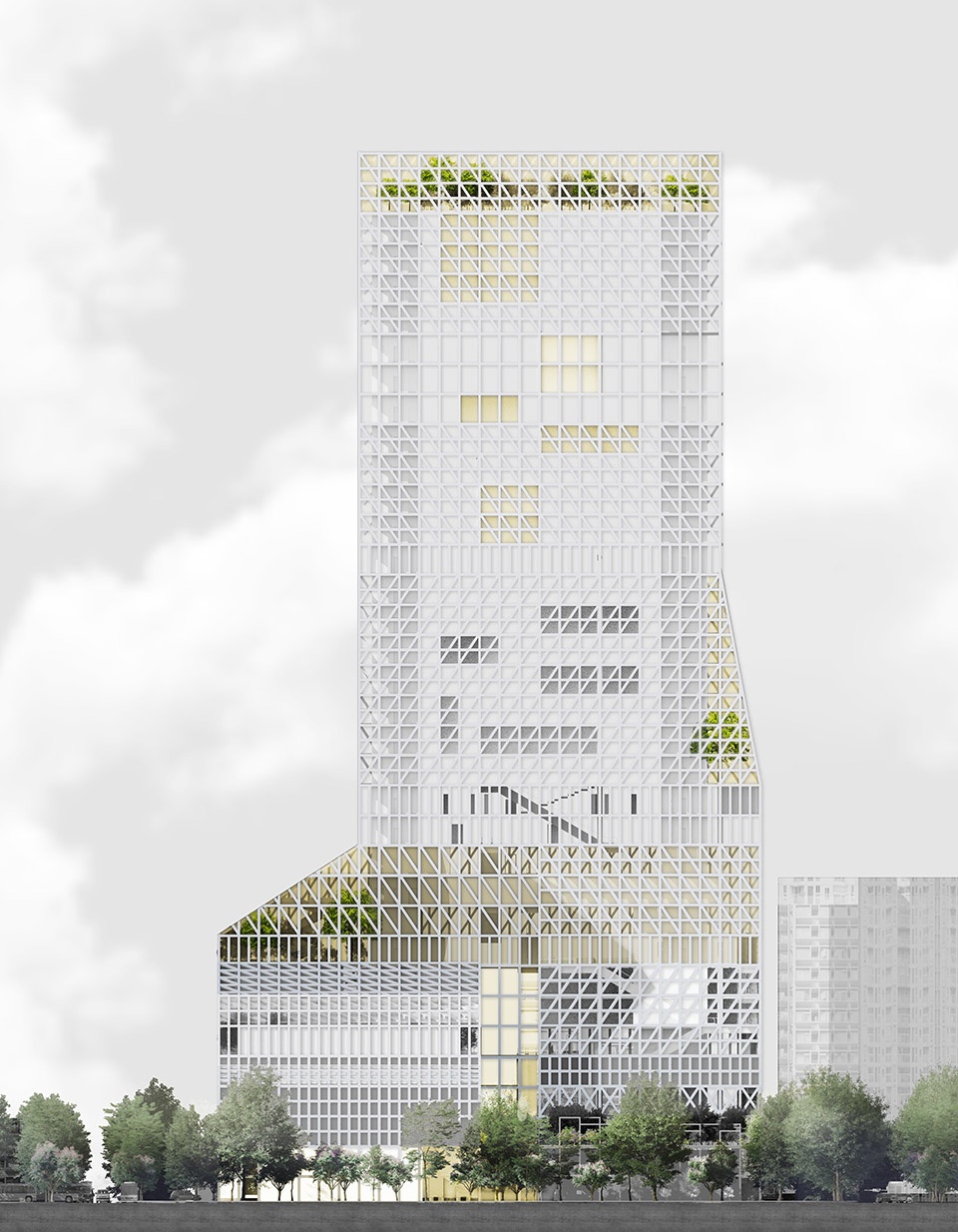 futian civic cultural centre 1st prize competition design china by mecanoo