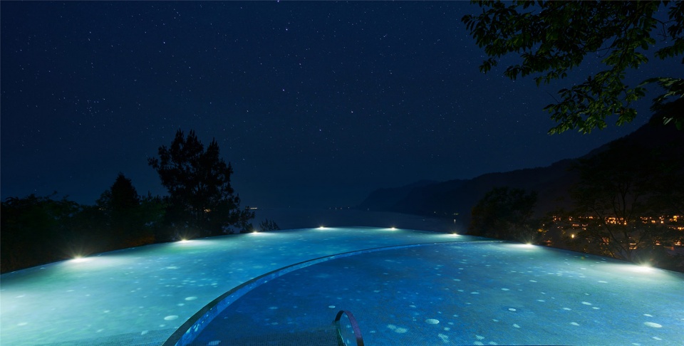 star boat overhead swimming pool on the bank of fuchun river in hangzhou china by the design institute of landscape architecture china ac...