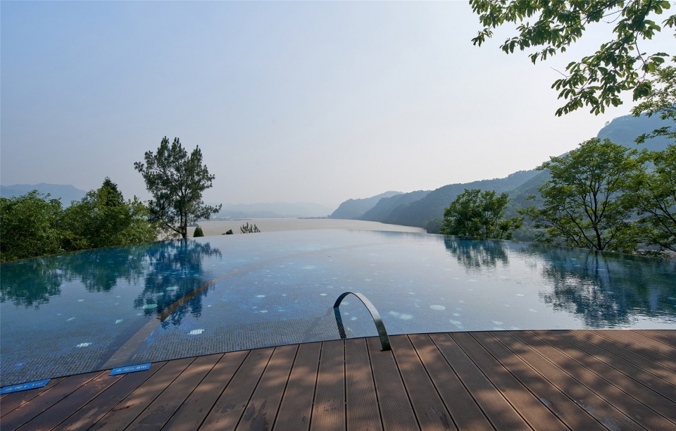 star boat overhead swimming pool on the bank of fuchun river in hangzhou china by the design institute of landscape architecture china ac...