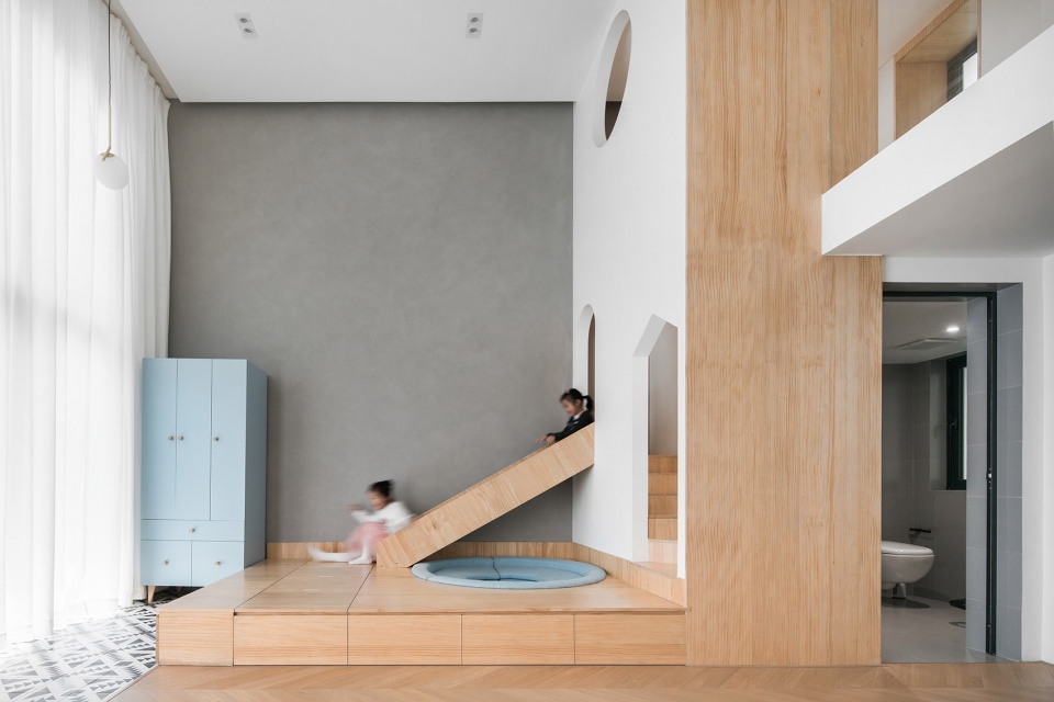 geometrical space for a two kid family china by atelier dy
