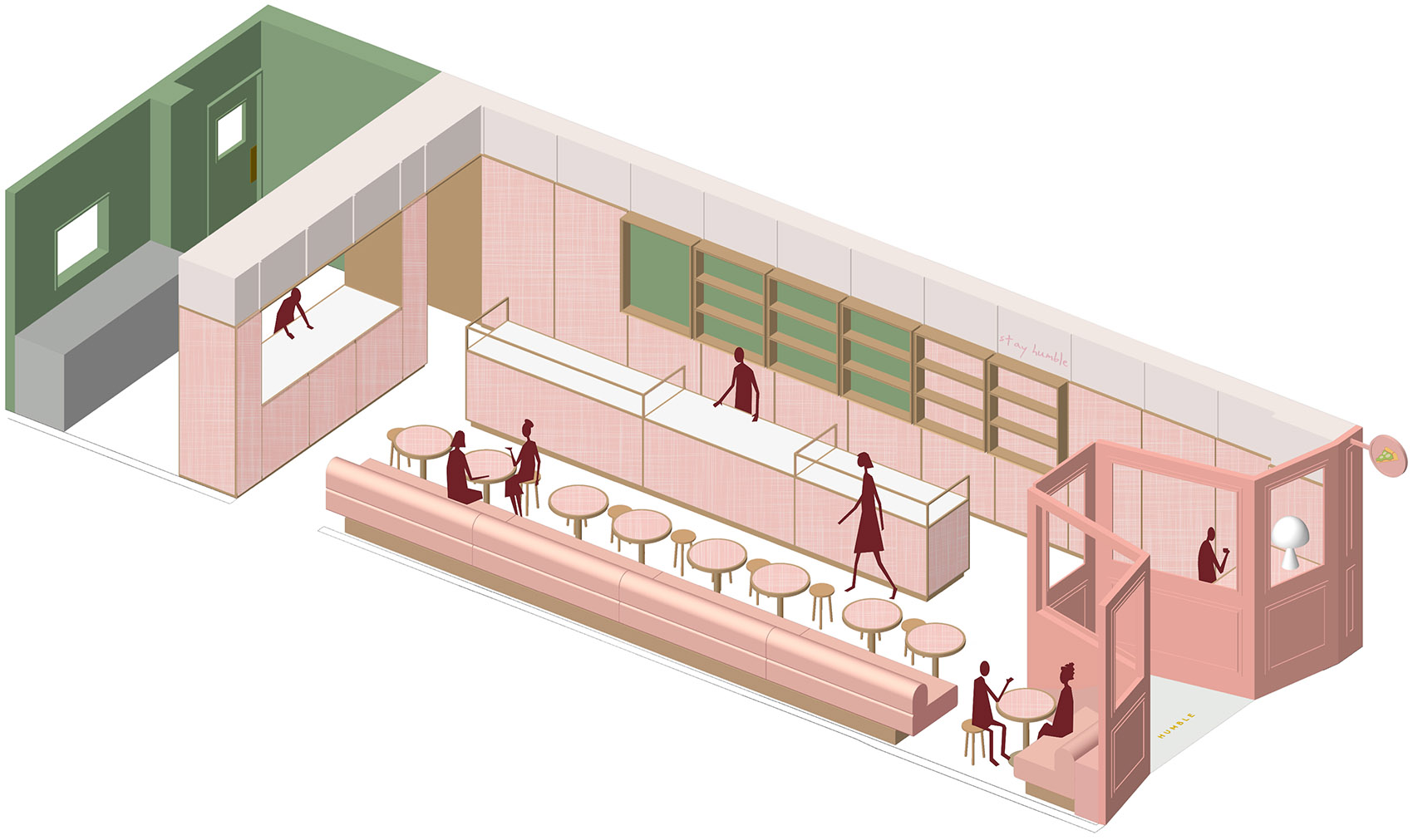 humble pizza cafe by child studio