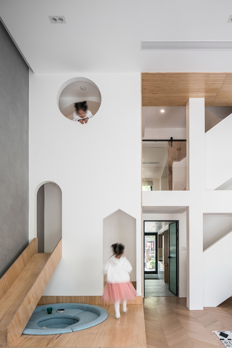 geometrical space for a two kid family china by atelier dy