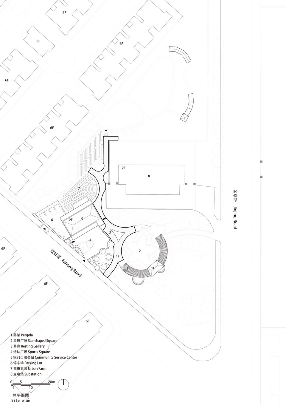 the entrance greenbelt of jiahong community jinqiao town pudong new area in shanghai china by tm studio