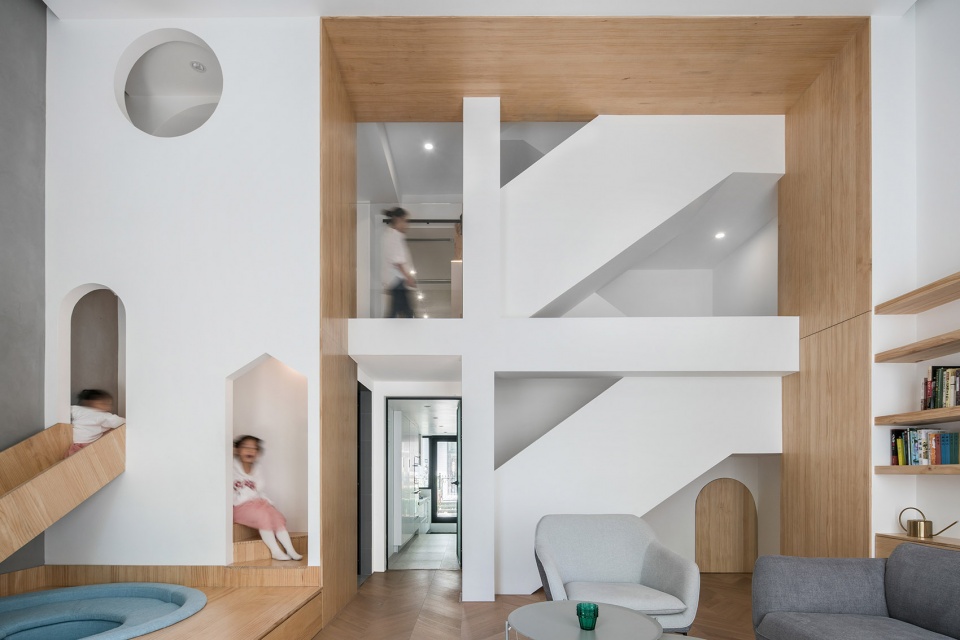geometrical space for a two kid family china by atelier dy