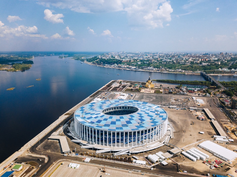 the football stadium in nizhny novgorod by pi arena