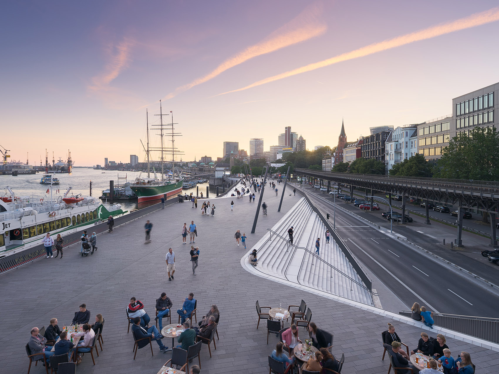Hamburg River Promenade by Zaha Hadid Architects - 谷德设计网